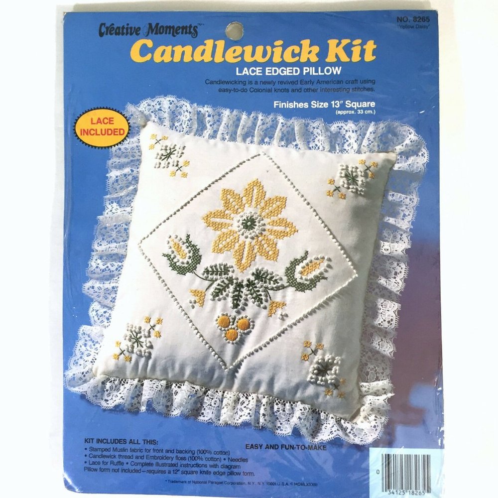 Creative Moments Yellow Daisy Candlewick Kit Pillow Not Included